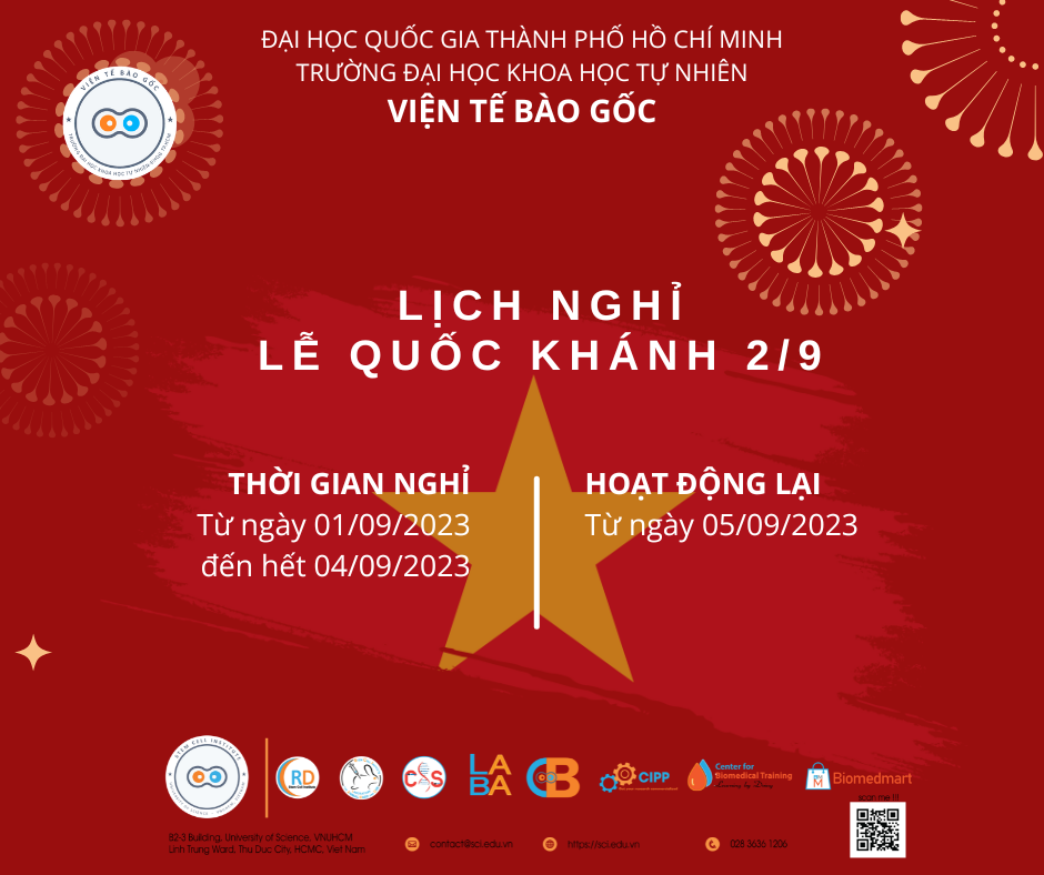 THÔNG BÁO v/v nghỉ lễ Quốc khánh 2/9